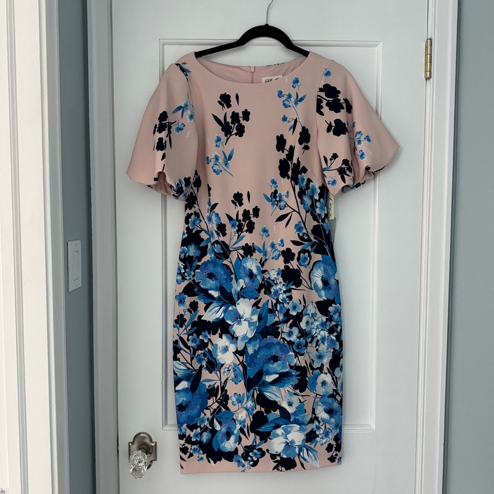 Eliza J Bubble Sleeve Floral Sheath Dress Size 6
